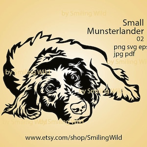 Small Munsterlander /02/ laying dog svg vector graphic art Munsterlander clipart cut file cuttable hunting dog logo design dog cricut