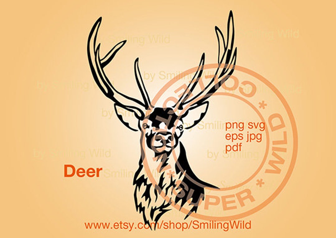 Deer Svg Stag Portrait Vector Graphic Art Artwork Elk Logo - Etsy Australia