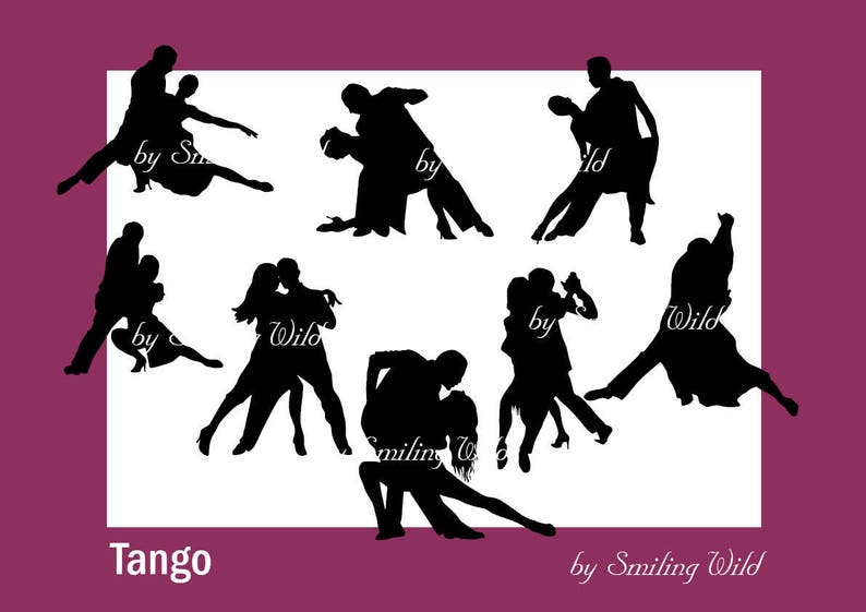 Tango Dans Silhouetten Svg Clipart Tango Kunstwerk Vector Etsy Nederland