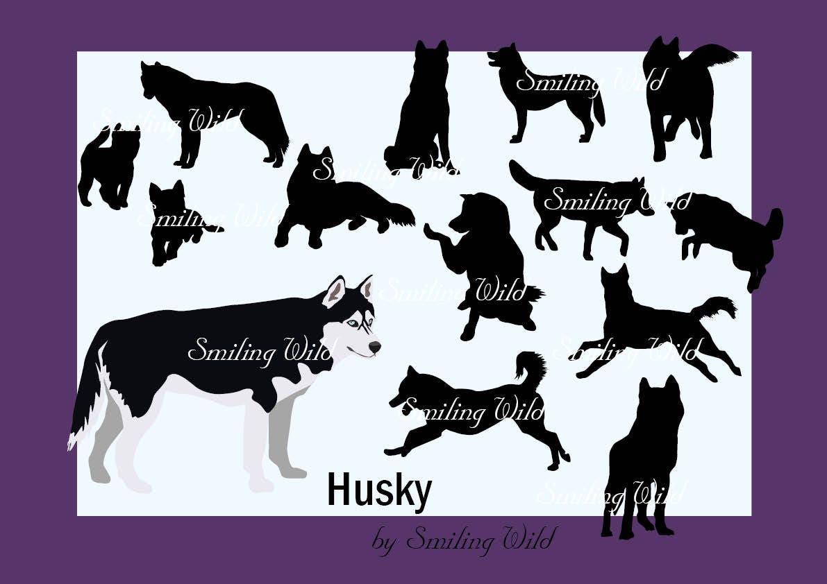 Download Husky silhouette svg clipart dog puppy cutout printable ...