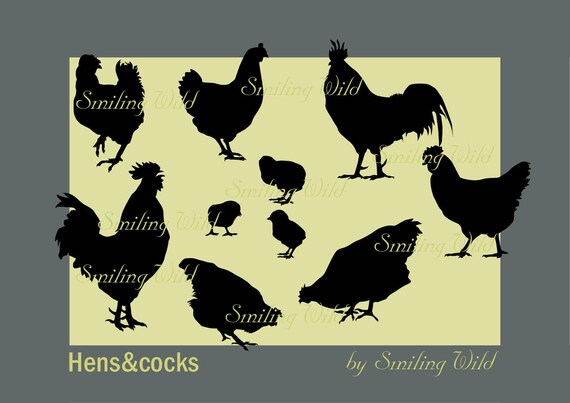 Download Chicken Svg Hen Rooster Silhouette Svg Cock Cut File Clipart Etsy