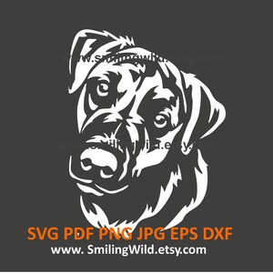 Black Mouth Cur SVG, PNG, DXF – Realistische hond witte hond vectorclipart - Cricut & lasersnijprojecten - direct downloaden - diy crafts