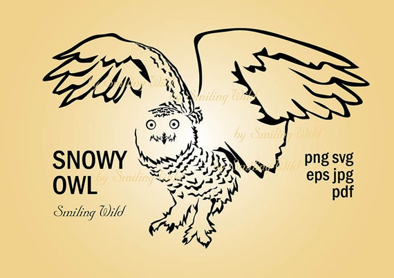 Download Snowy Owl Svg Clipart Bird Vector Graphic Art Snowy Owl Etsy