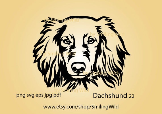 Long Haired Dachshund Svg Face Portrait Dachshund Clip Art | Etsy