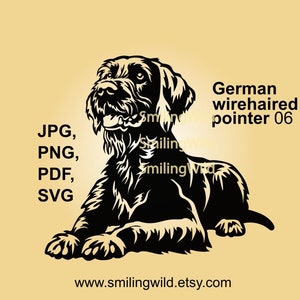 German wirehaired pointer clip art digital svg file