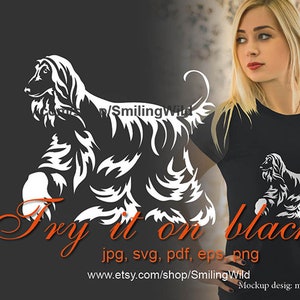 Levriero afgano svg arte grafica vettoriale cane clipart taglio laser file Levriero afgano cricut design digitale cane carino svg