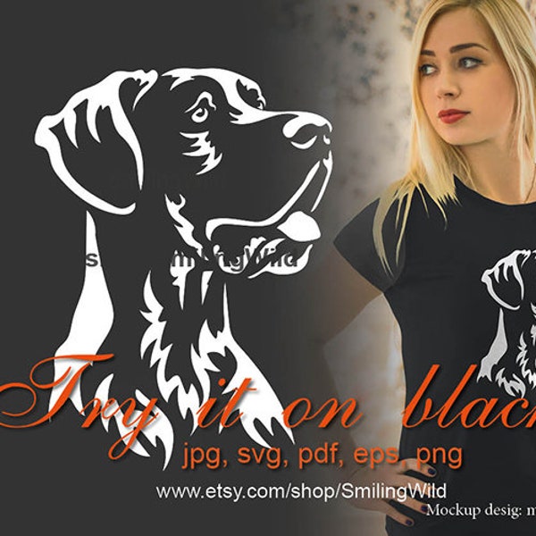 Great Dane svg, sitting white dog vector graphic art print on black, Great Dane cut file cuttable cricut digital design