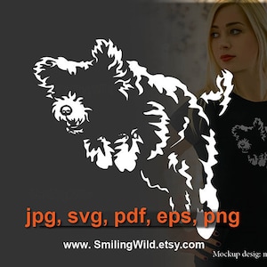 Spanish Water Dog svg, dog agility jump svg vector graphic cuttable clip art illustration, perro de agua español svg, png, pdf, jpg, eps