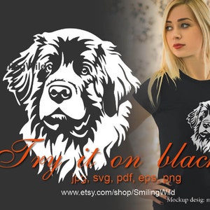 Leonberg svg vecteur graphique blanc fichier vectoriel, clipart svg chien Leonberger