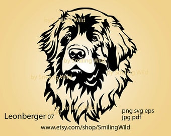 Lonberger svg head portrait dog clipart Leonberger cut file cuttable cricut digital design