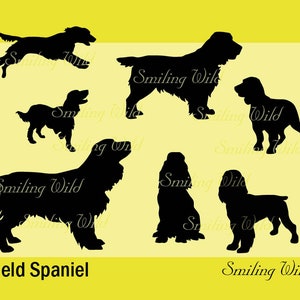 Field Spaniel dog clipart silhouette svg Field Spaniel cut file cuttable digital design printable download png eps