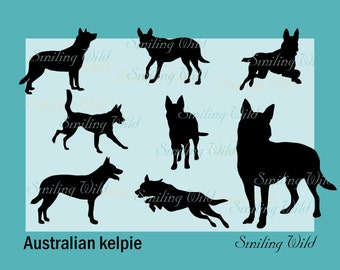 Australian kelpie svg silhouette chien noir clipart Australian kelpie imprimable vector art graphique png couper couper fichier outcut