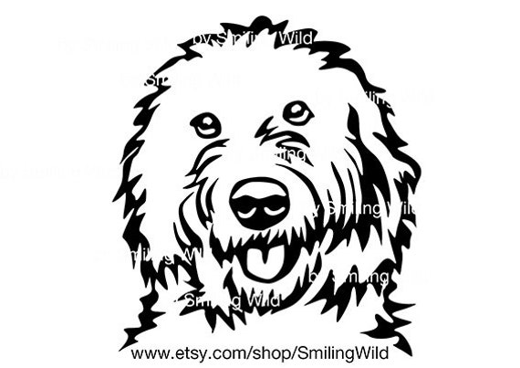 Goldendoodle Svg Portrait Clipart Vector Graphic Art Dog Head Etsy