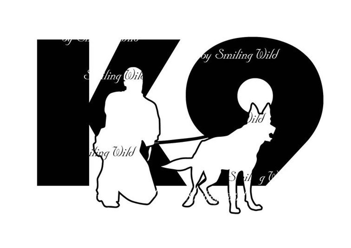 K9 unit svg vector graphic art K9 dog silhouette printable | Etsy