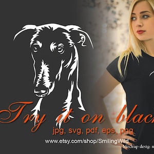 Galgo Hund svg png Portrait - Vektorgrafik-Schnittdatei, Galgo Clipart Illustration schneidbares digitales Design - Jagdhund Kunst für Lasercut