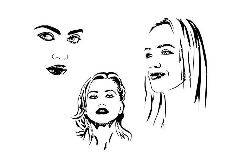 Download Woman face svg clipart portrait silhouette smiling blonde | Etsy