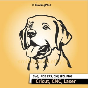 Labrador Retriever SVG Clipart, lächelndes Hundegesicht Laser Cut-Datei (digitaler Download)