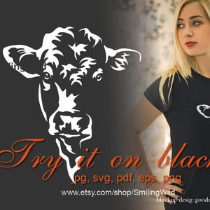 Charolais bull svg clip art, charolais cattle vector grahic cuttable file, farm animal cricut digital design