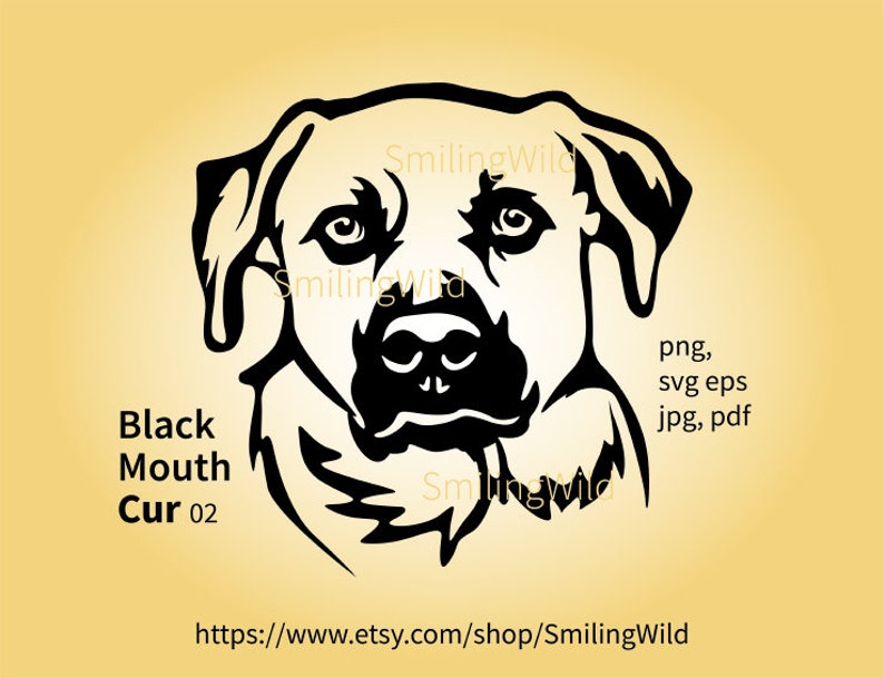 Black Mouth Cur Face Svg Clip Art Vector Graphic File Black - Etsy UK