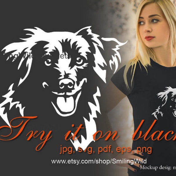 Pyrenean Sheepdog svg vector graphic portrait clip art, Chien de Berger des Pyrénées