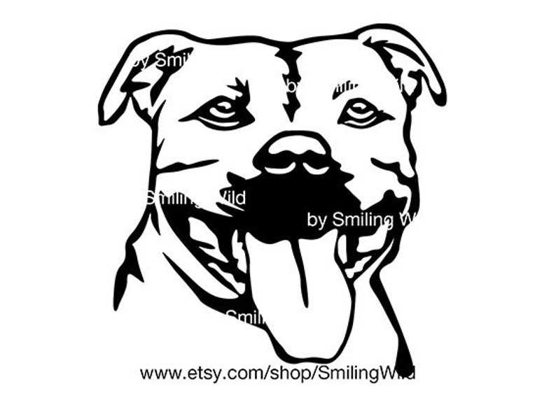 Staffordshire Bull Terrier 02 dog svg clipart cut file | Etsy