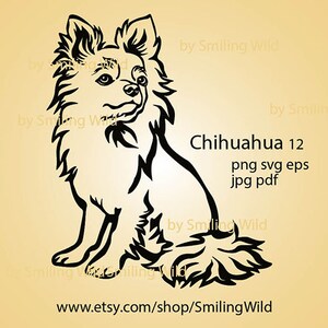 Chihuahua Hund svg süsser Hund Vektorgrafik Kunstwerk Hunde Laserschnittdatei schneidbare Cricut Chihuahua digitales Design