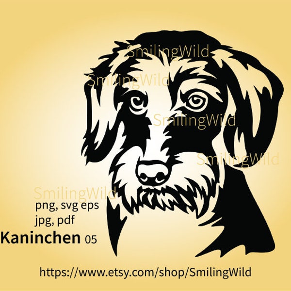 Kaninchen Dachshund svg clip art, Kaninchen cut file vector illustration graphic cuttable art. LIMETED use