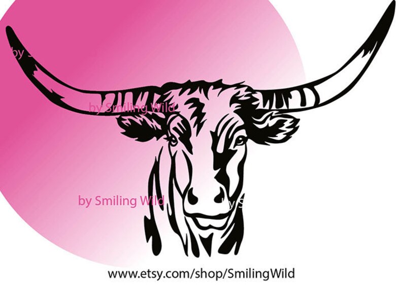 Texas Longhorn /03/ cow svg cattle clipart bull vector graphic | Etsy