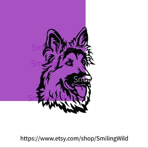 Long Haired German Shepherd Svg Dog Peeking Cricut Cut File - Etsy