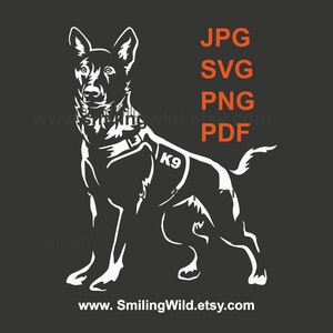 Diseño SVG de pastor holandés K9