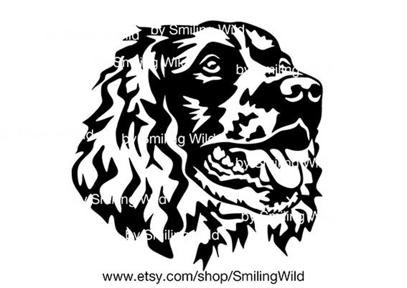 English Springer Spaniel Svg Portrait Clipart Dog Vector Art - Etsy