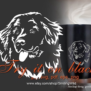 Newfoundland hond SVG, vector grafische illustraties, gesneden bestand Graveerbare Newfoundland clipart digitaal ontwerp