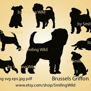 Silhouette di cane Griffon di Bruxelles in formato SVG, clipart, grafica vettoriale, silhouette per loghi