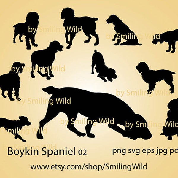 Boykin Spaniel svg Kontur Clipart Jagd Hund schneidbare Cricut sitzend Boykin Spaniel geschnitten Datei digitale Gestaltung