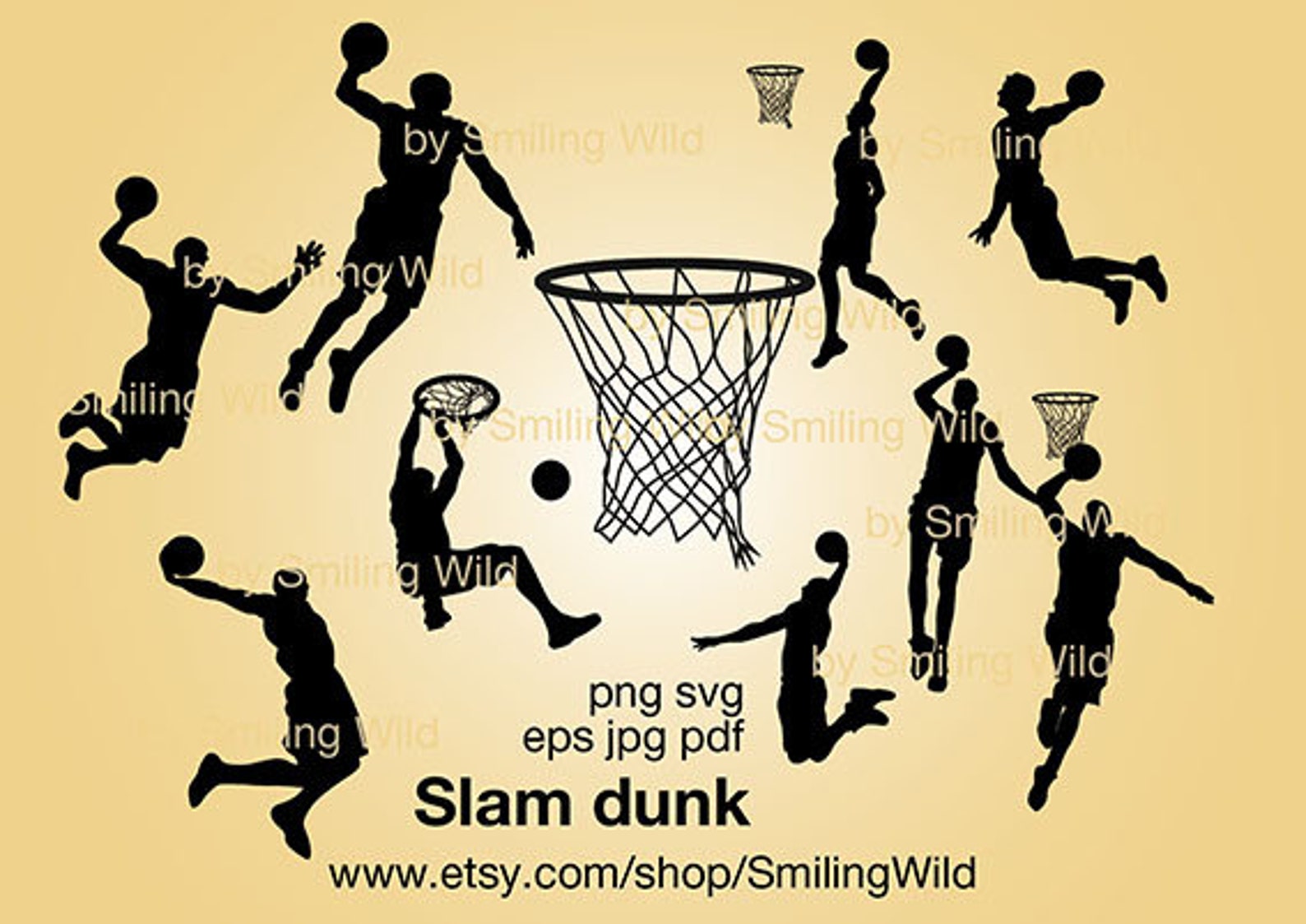 Basketball slam dunk svg basket ball svg silhouette sport Etsy