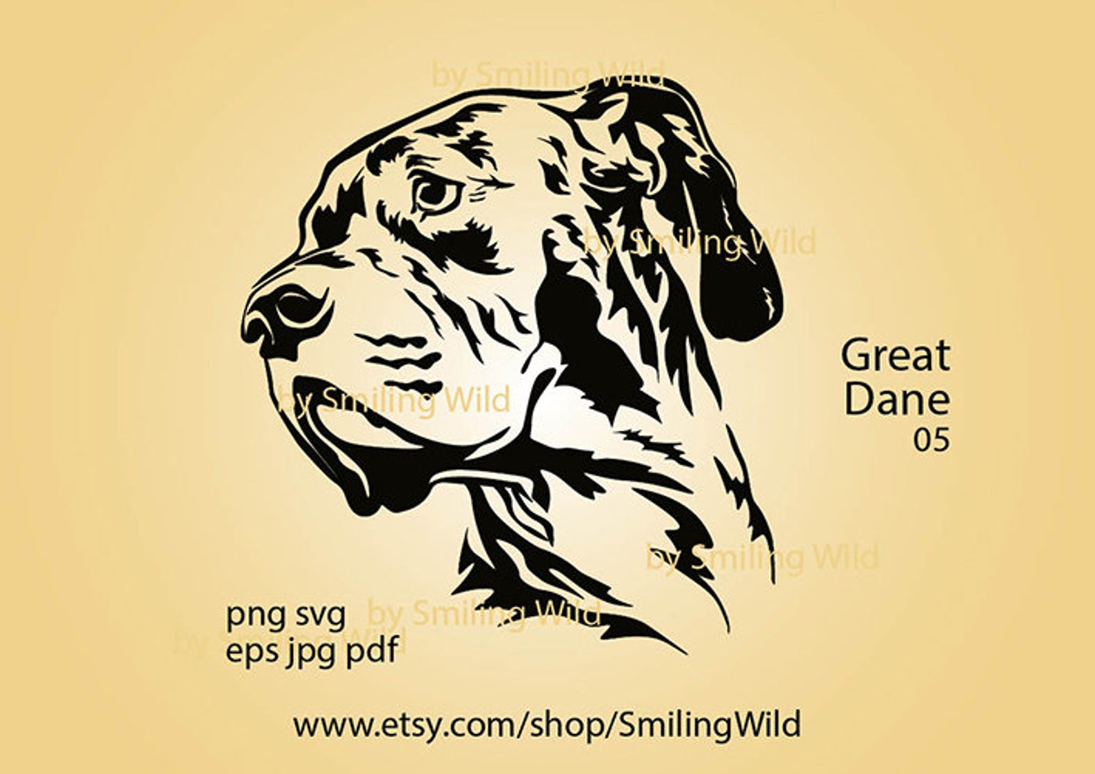Great Dane Svg Portrait /05/ Cuttable Clipart Dog Head Cricut - Etsy