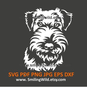 Witte Welsh Terrier hond gezicht SVG PNG DXF clipart-realistische honden vector voor logo kunst, doe-het-zelfprojecten, Cricut, lasergesneden bestanden