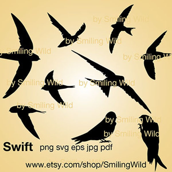 swift svg bird cut file silhouette flying bird svg cuttable swift clipart vector graphic art artwork printable png
