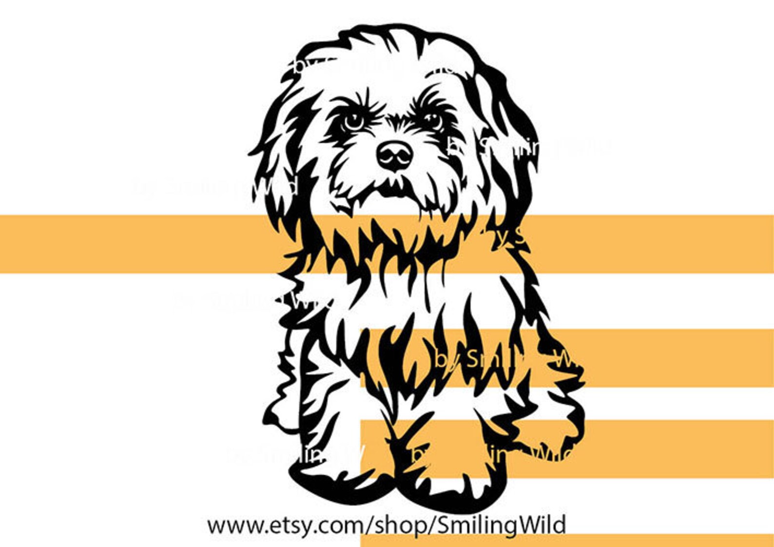 Havanese dog breed svg clipart portrait havanese laser cut Etsy