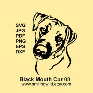 Schwarzer Mund Hund SVG & PNG, DXF Dateien - Realistischer Hund Canine Clipart Vektorgrafik - Haustier für Cricut, Laserschneiden, sofortiger Download