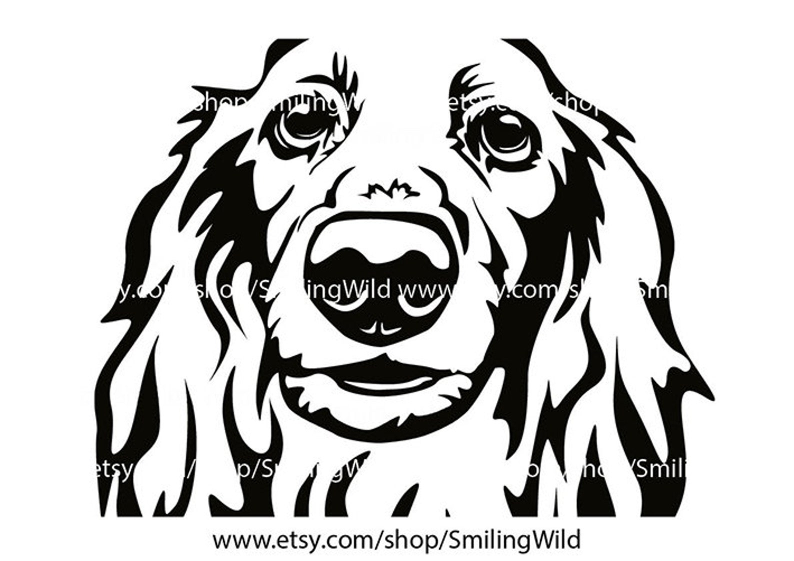 Long Haired Dachshund Svg Face Peeking Dog Cute Vector - Etsy