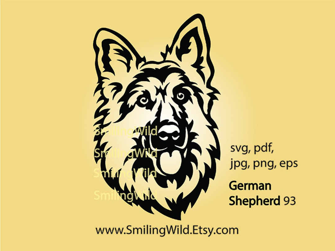 German Shepherd Svg Shirt Clip Art, Dog Vector Art, Long Haired German ...
