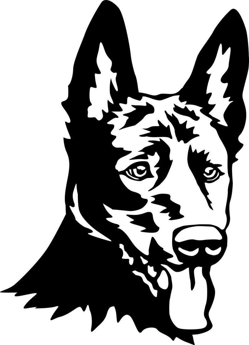 Black german shepherd 02 dog cut file cuttable svg clipart | Etsy
