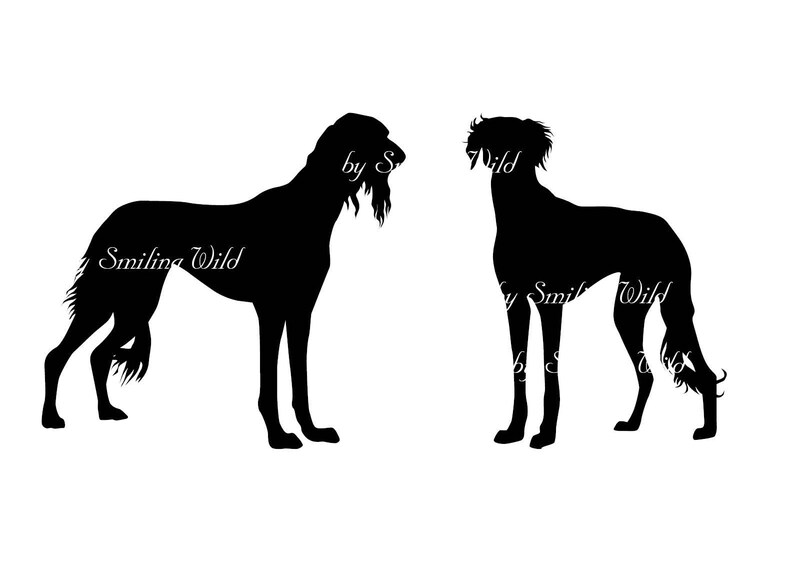 Download Saluki dog silhouette svg clipart cut file Greyhound ...