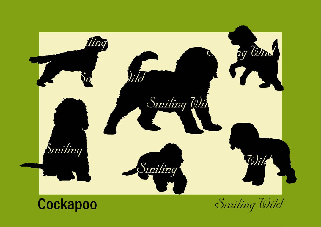 Cockapoo Silhouette Svg Printable Gift Png Clipart Cockapoo Instant ...
