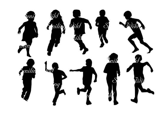 Download Running Children Svg Kids Run Silhouette Child Vector Art Etsy
