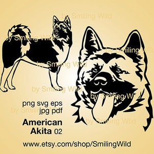 American Akita svg clipart vector graphic art dog portrait cut file American Akita face cuttable cricut digital design