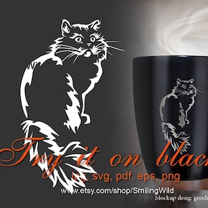 Süße persische Katze svg und png Vektorgrafik Kunst Weiße Katze Clipart digitales Design - Cricut und Laser-Cutting-Datei für DIY-Projekte