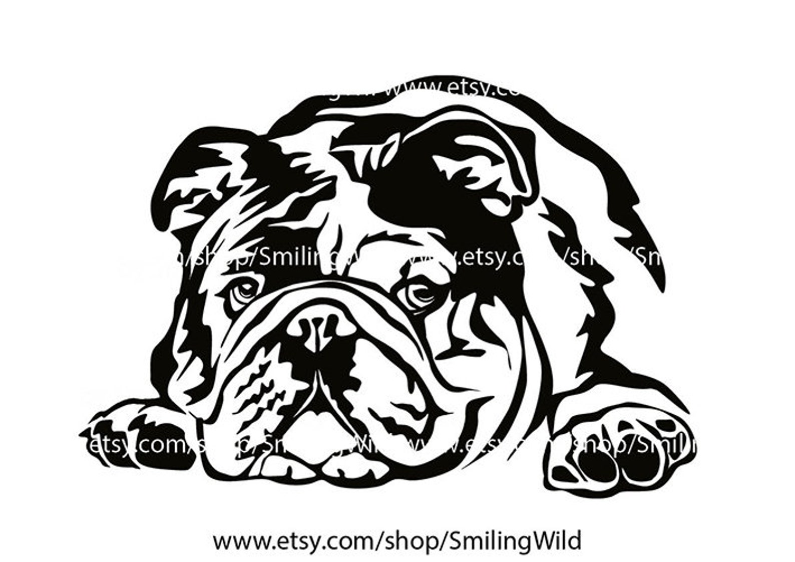 English Bulldog Svg Vector Graphic Art Dog Clipart Bulldog Cut - Etsy