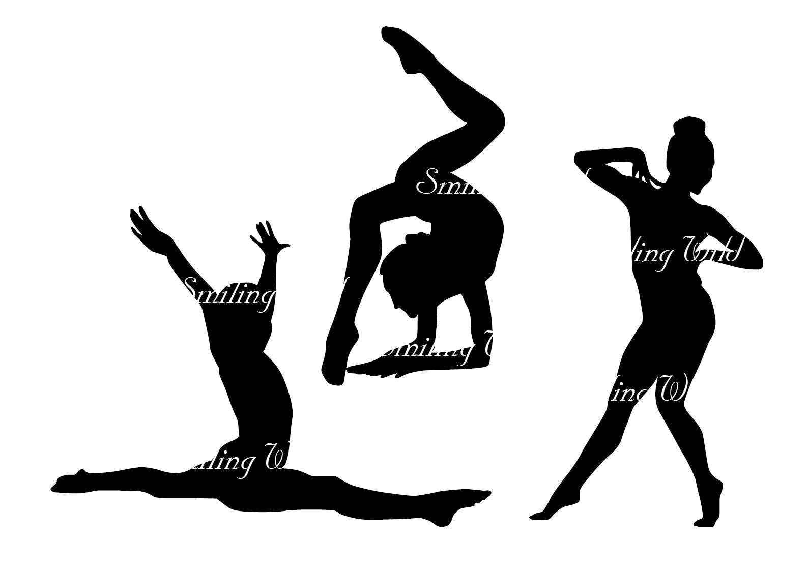 Acro Dance Svg Silhouette Clipart Printable Dancing Woman Etsy Singapore